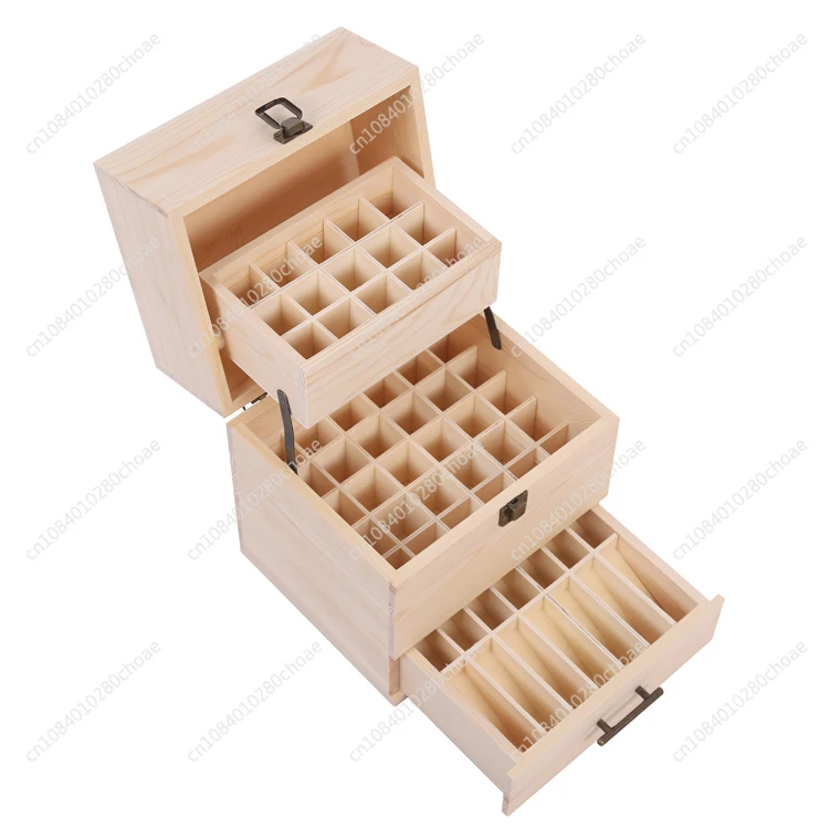 59 Grid Level 3 Space Savings Wooden Storage Boxes Case Essential Oil Storage Ca