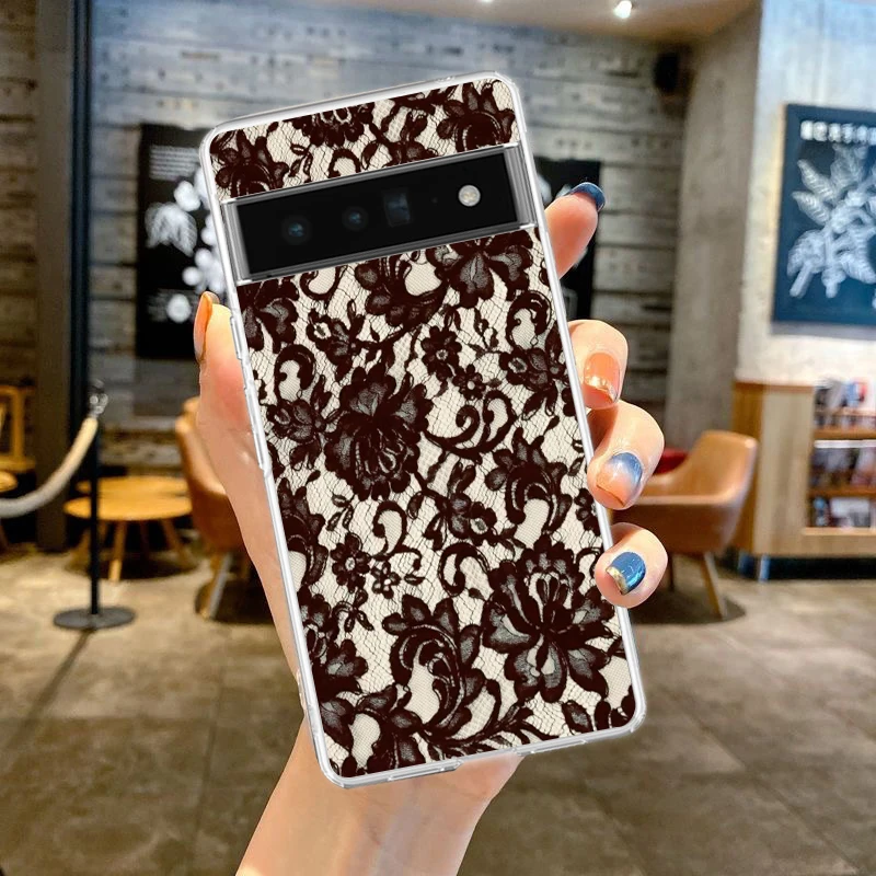 Clear Lace Printed Soft TPU Phone Case