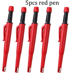 5 - Piece Solid Carpenter Pencil Set with Built - in Sharpener for Woodworking and Architecture (5pcs red pen)