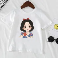 Disney Princess Kids Clothes T-Shirts Summer T Shirts Children Cartoons Kawaii Fashion Anime Tops Boy Girl Outfits Tee Shirt 2
