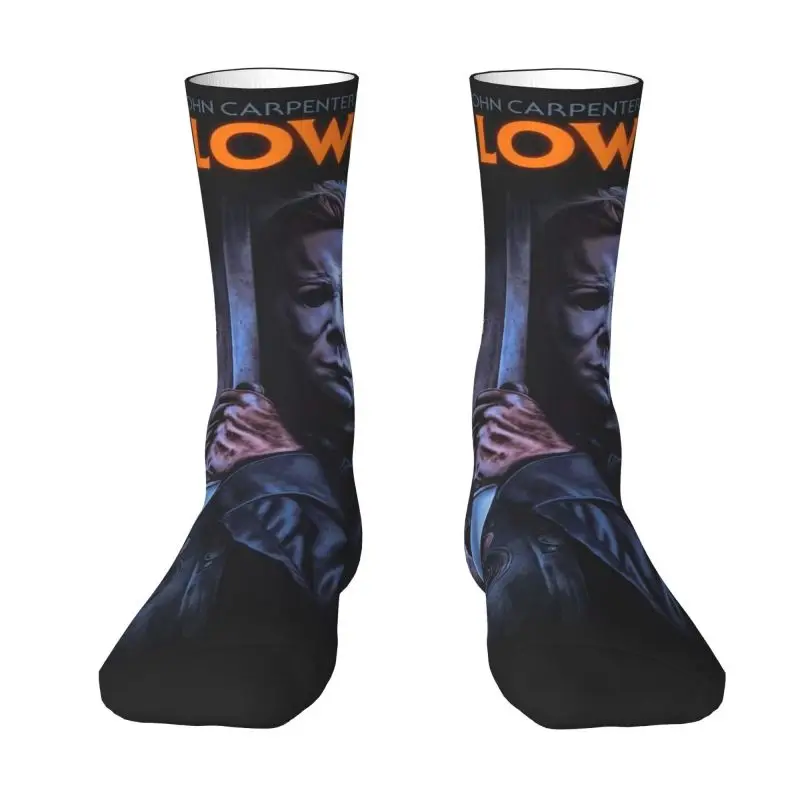 

Novelty Mens Michael Myers Halloween Horror Movie Dress Socks Unisex Breathbale Warm 3D Printing Crew Socks