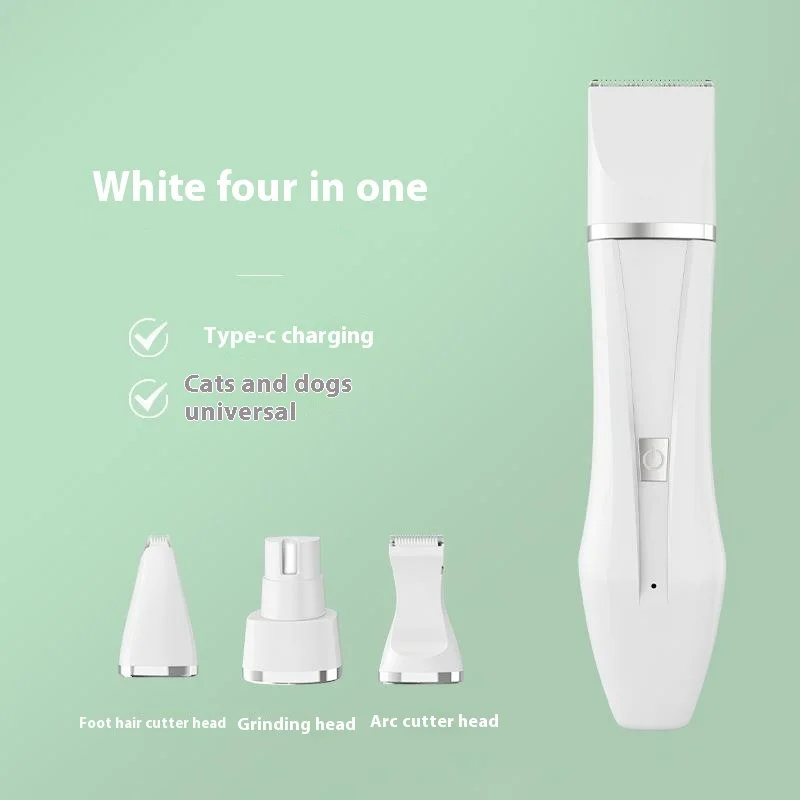 newly Upgraded Household Pet Shaver 4 In 1 Pet Electric Hair Trimmer Dogs Cat Grooming Clipper Nail Grinder USB Rechargeable