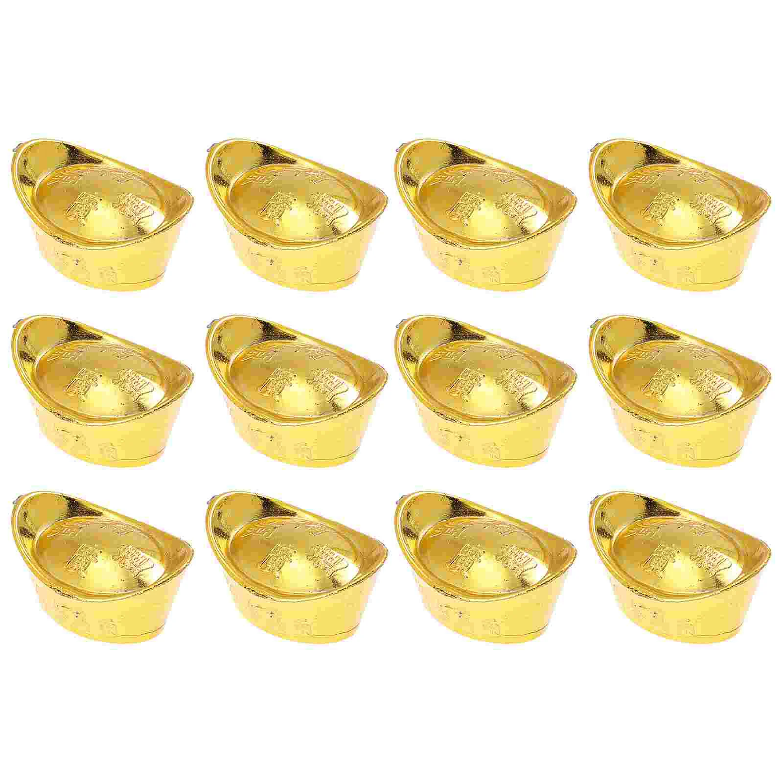 

30Pcs Decorative Gold Ingot New Year Scene Gold Ingot Home Desktop Adornment