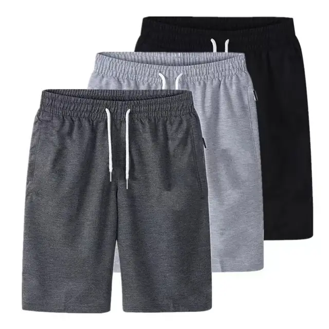 Mens Sports Pocket Solid Drawstring Board Trunk Beach Short Pants Shorts Summer Thin Trousers Zippered Pocket Loose Sweatpants 1