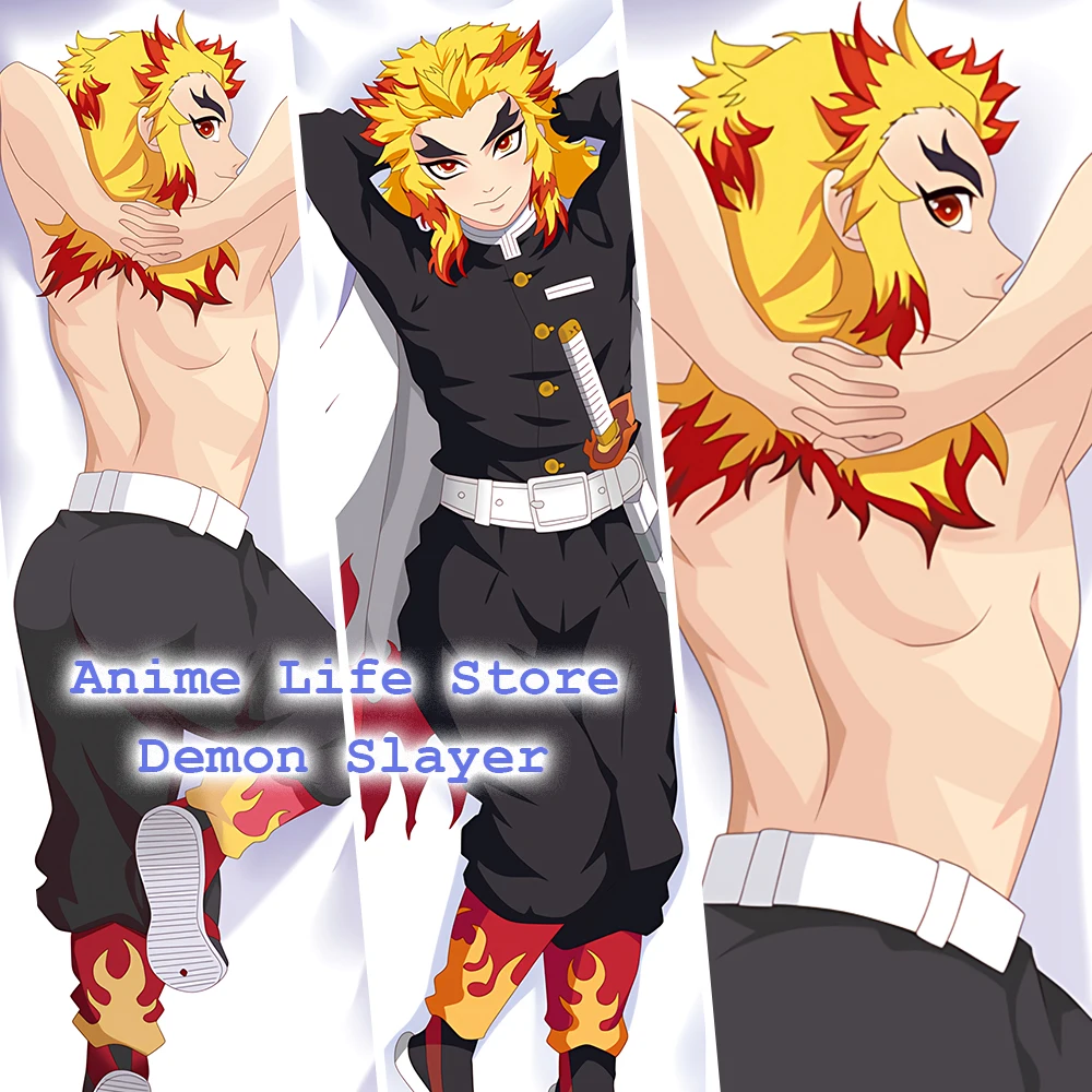 

Rengoku Kyoujurou Dakimakura 180cm Peachskin 2WAY Body Pillow Case Anime Demon Slayer Character Cos Cushion Cover Bed Otaku Gift