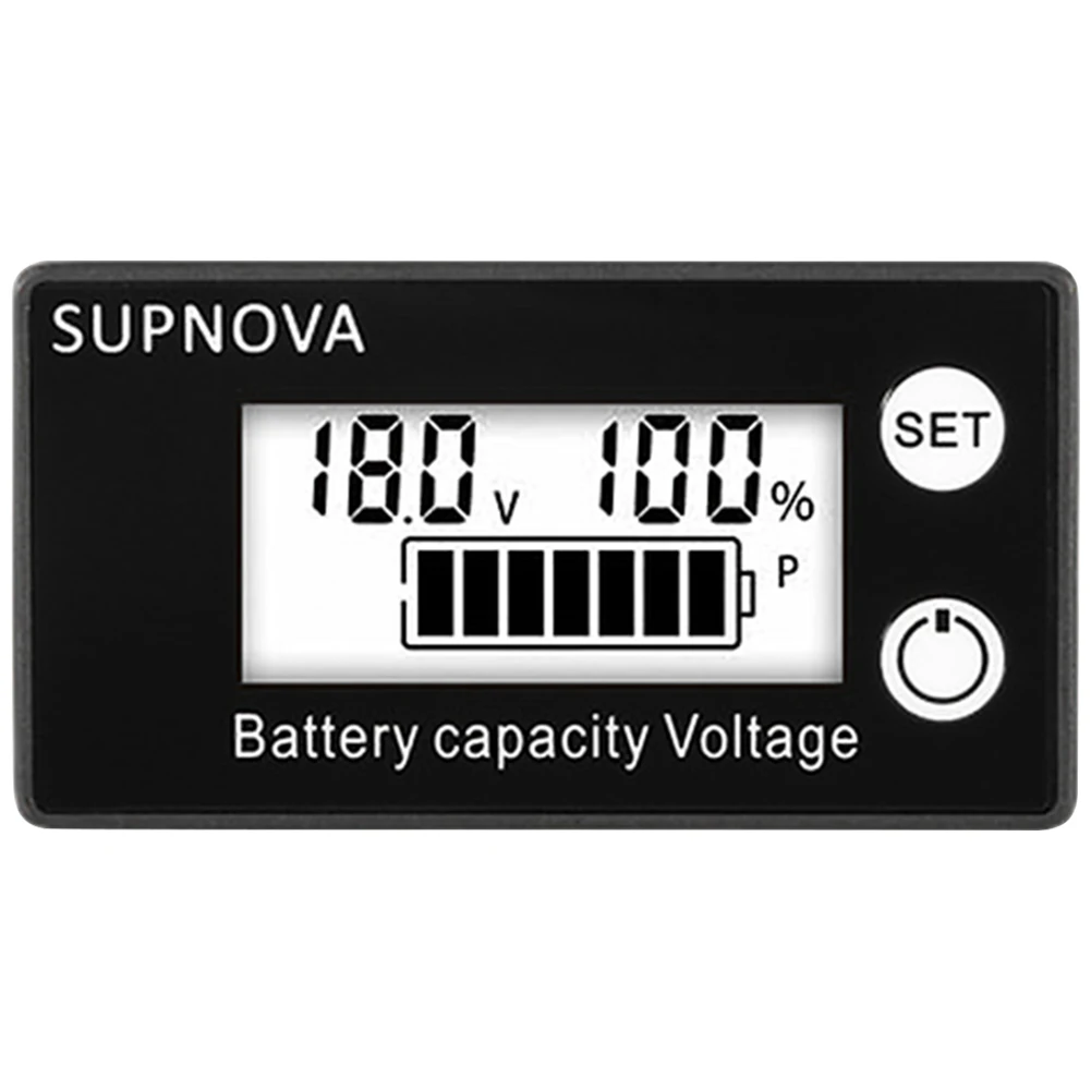 DC 8V-100V 배터리 용량 표시기 LCD 자동차 오토바이 전압계 디지털 전기 미터 자동차 배터리 충전 수준 표시기