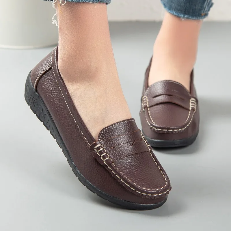 

Women's Shoes Slip On Loafers For Square Flats Shoes Bottom Non Slip Casual Sandal Flat Shoes For Women Maternity Shoes