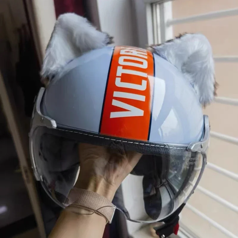 Cute Plush Cat Ears ski Helmet Decor Cycling Styling Cosplay Helmet Ornaments Decoration Headwear Stickers Accessories