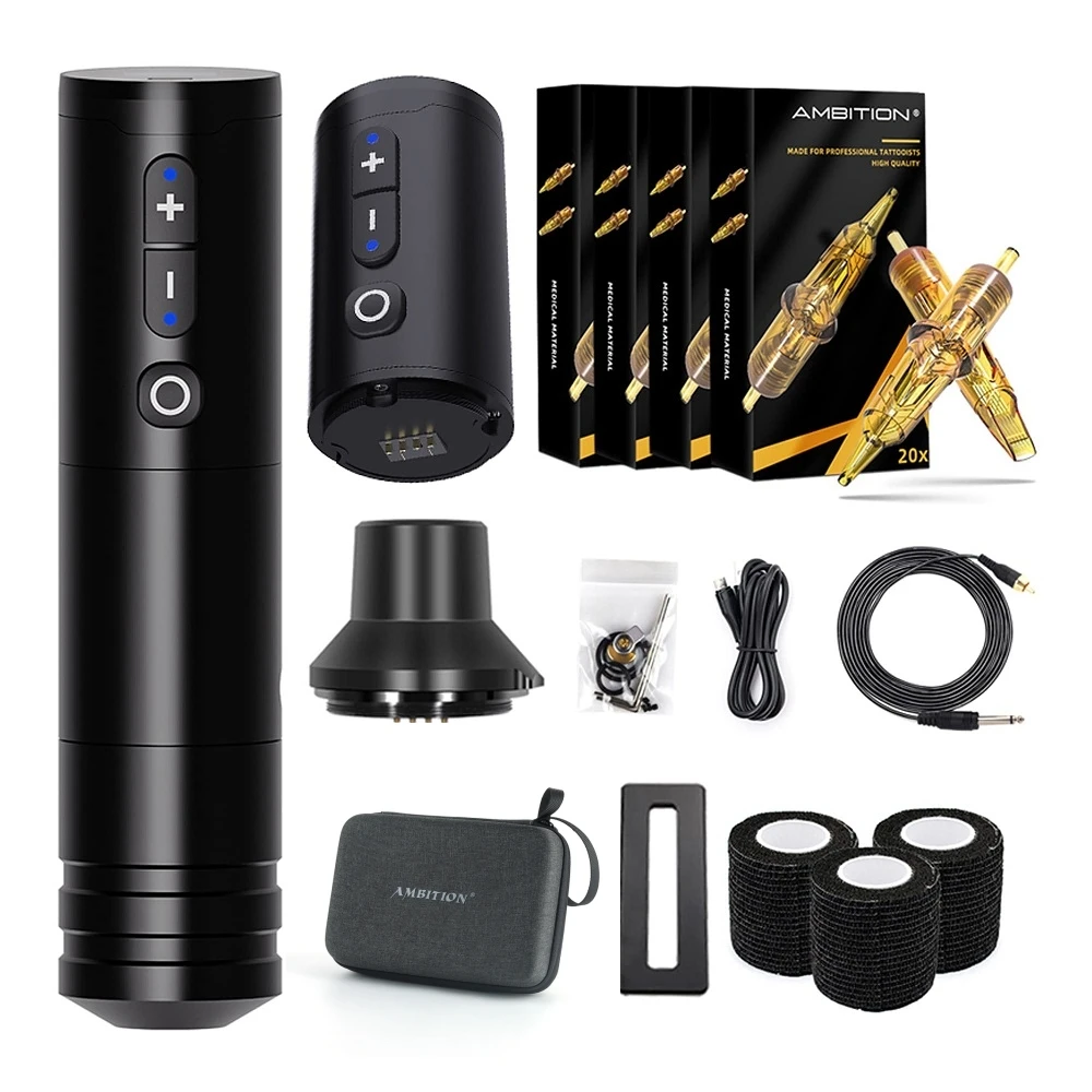 

Digital Display Wireless Rotary Tattoo Pen Machine Kits Sets with Cartridge Needle for Body Art