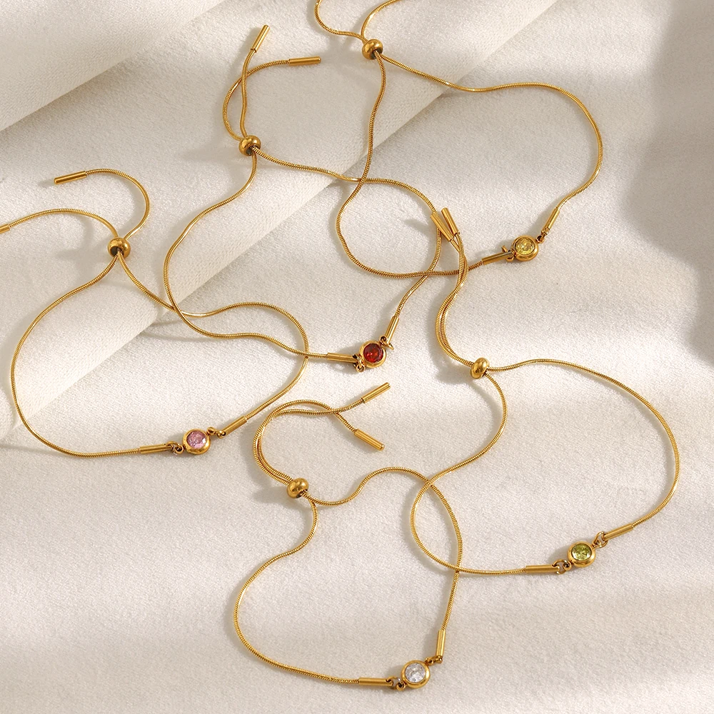 Gold Plated Stainless Steel Birthstone Bracelet