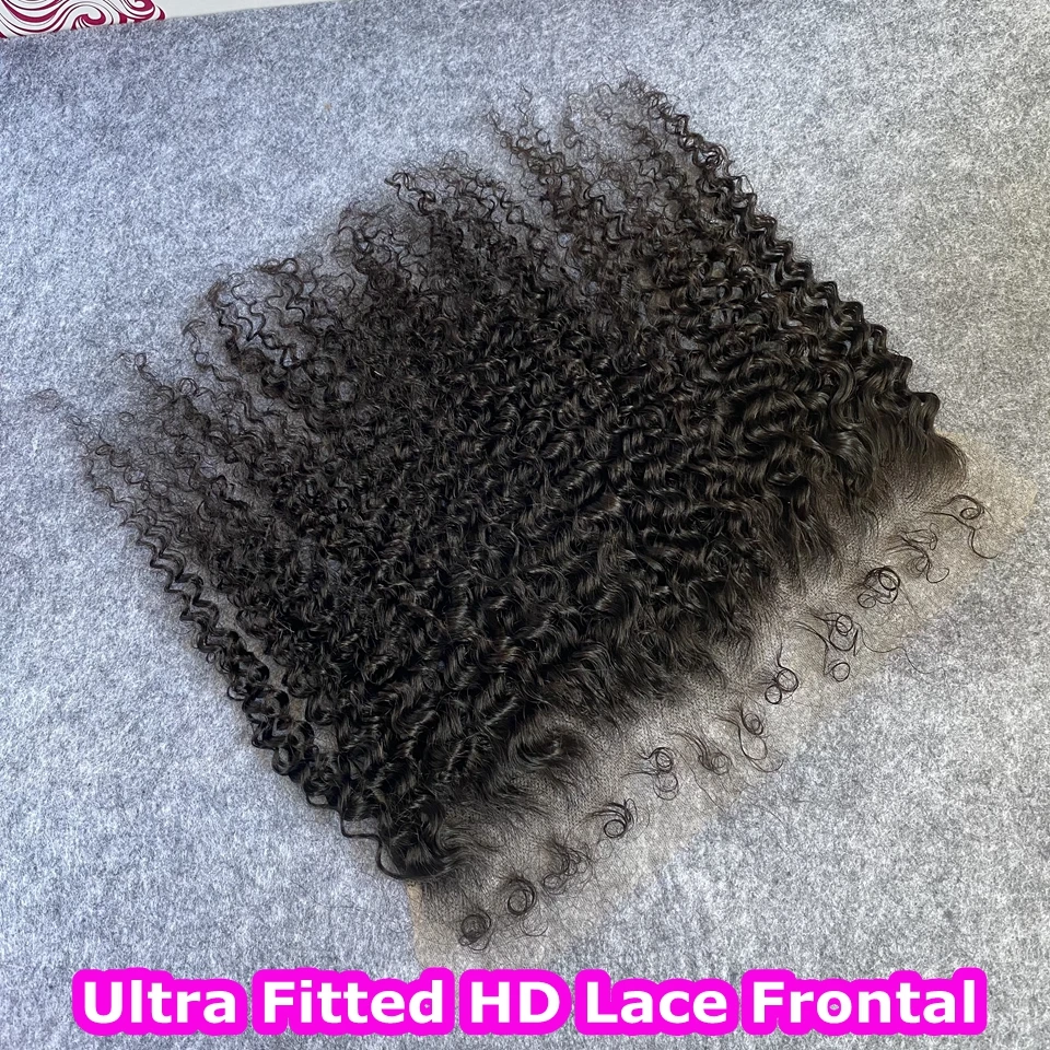 Invisible 13x6 HD lace frontal 4C curly edges baby hair deep curly glueless Remy human hair melt skins HD full lace prePlucked
