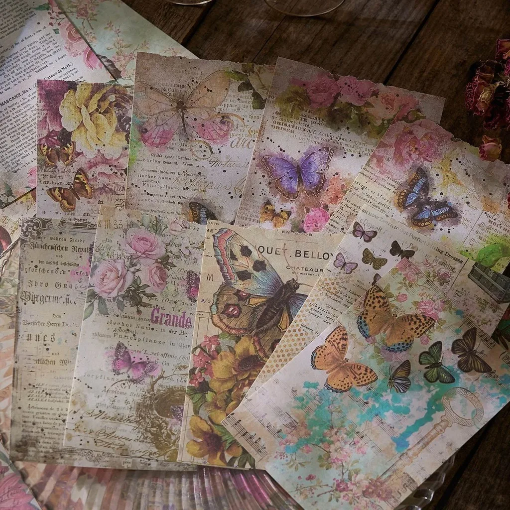 100 개/갑/팩 장식 DIY 정크 저널 콜라주 사진 앨범 복고풍 배경 종이에 대 한 빈티지 스타일 소재 종이