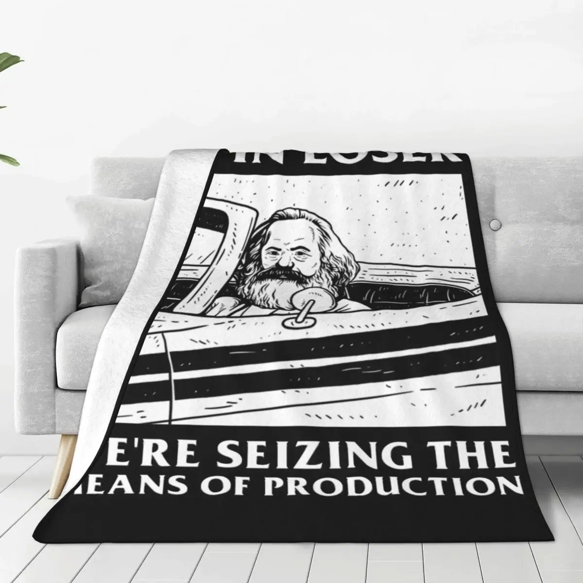 

Get In Loser We're Seizing The Means Of Production Knitted Blankets Coral Fleece Plush Throw Blankets for Sofa Couch Bedspread