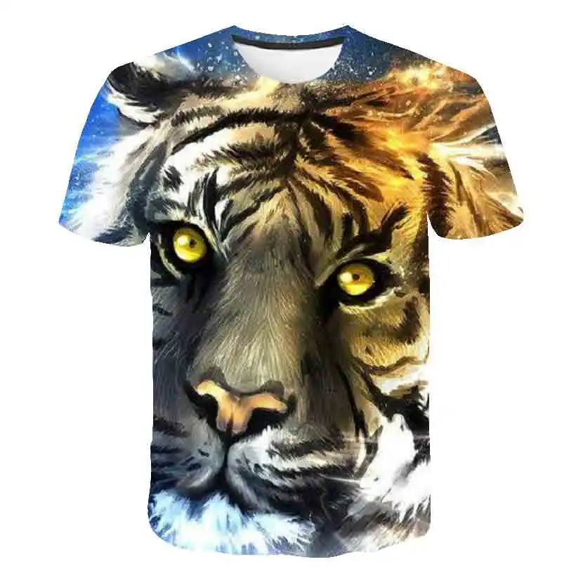 2022 New Summer Tiger 3D T Shirts Casual Boy girl Kids Fashion Short Sleeve boys girls Children Printed T-shirt Cool tops - tees t shirt kid