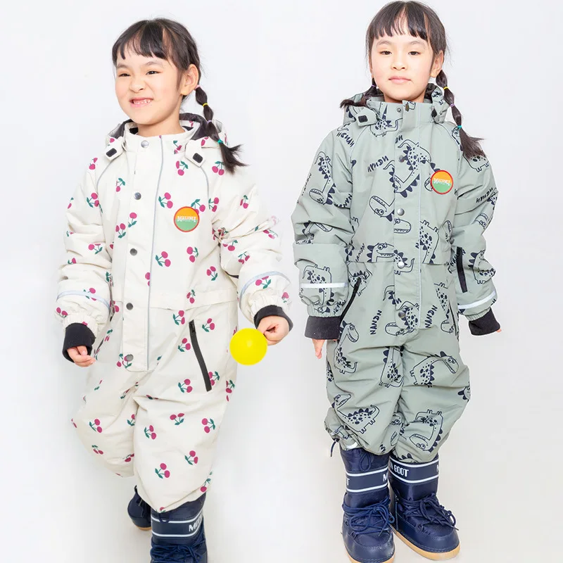 

Girls Snow Wear Jumpsuit Snowsuit One-Piece Ski Suit Kid Suit Waterproof Outdoor CoatBoys Casual Thick Winter Warm Snowboarding