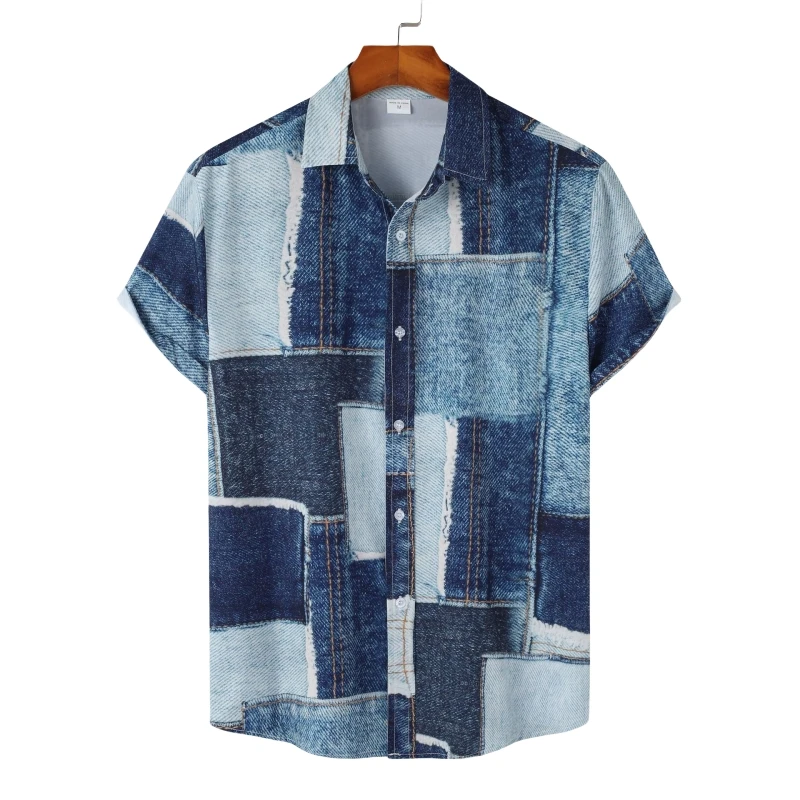 

Casual Shirts For Men Shirt Men's Luxury Clothing T-shirts Man Free Shipping Tiki Fashion Blouses Social Hawaiian Cotton T-shirt
