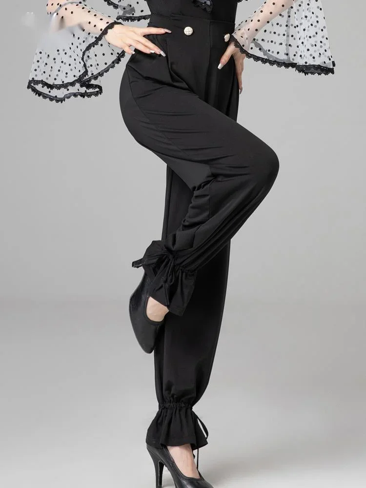 

Latin dance Pants Women New Modern Waltz Dance Pants Ballroom Pants Social Dance High Waist Leggings