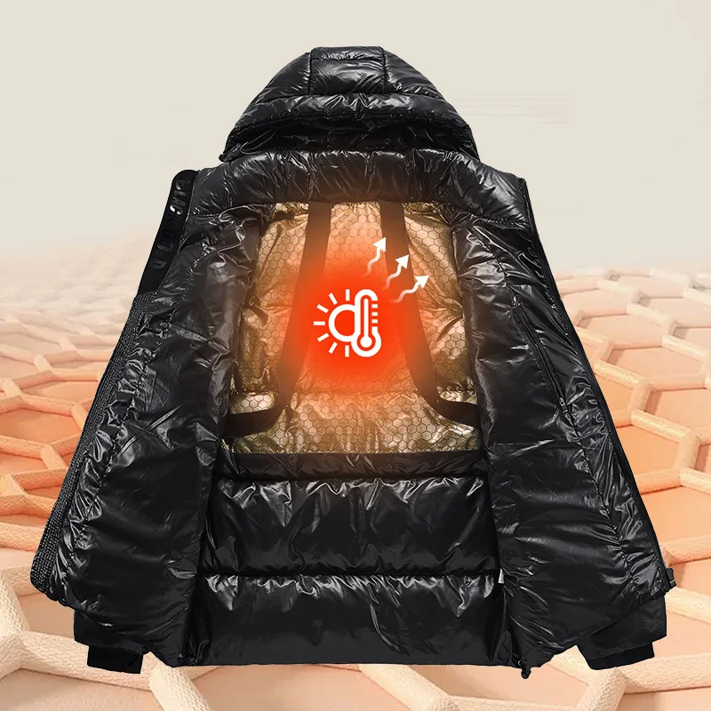 Winter Hooded Black Gold High-end Puffer Jacket Fashion Jackets Coats Men's Clothing Doudoune Homme Ropa Hombre Chaquetas