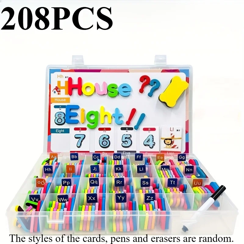 208pcs Magnetic Spelling Set Teaching Tool, Helpful for Teaching and Intellectual Development, Language Learning Teaching Aids - 2