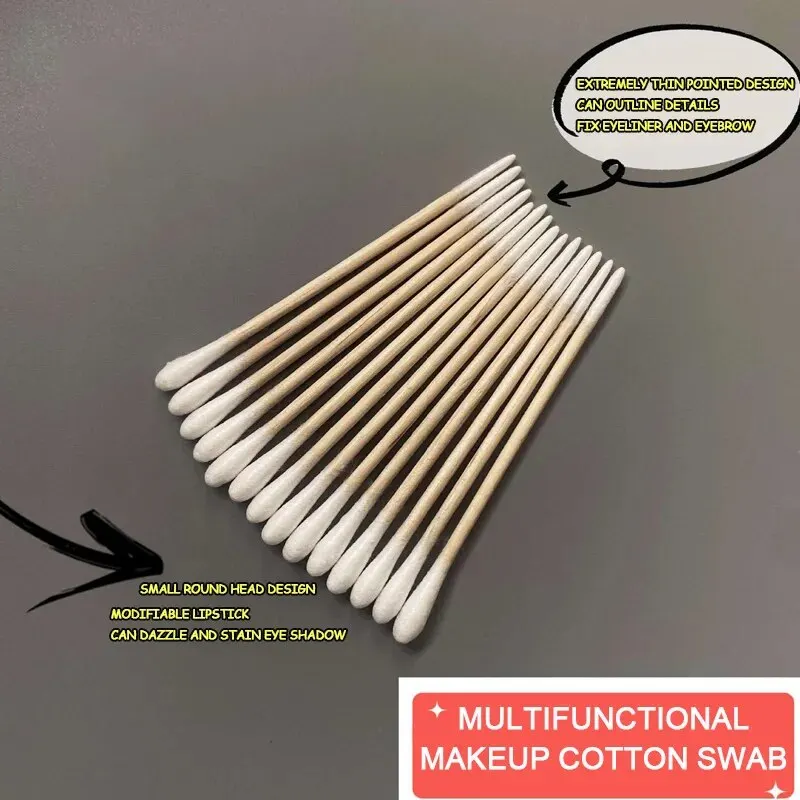 Cotton Swabs 10 Packs 50 Per Pack Double-Ended Disposable Can Be Used to Draw Eyeliner etc for cotton swabs
