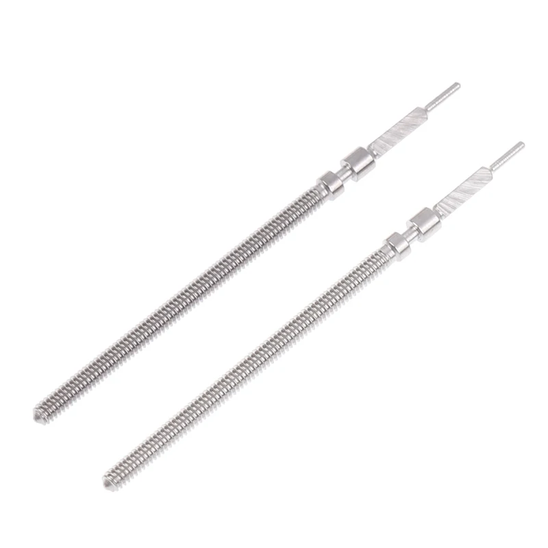 Silver Steel Crown & Stem Set - Watch Accessory Parts (2 Pieces, 2.8cm)