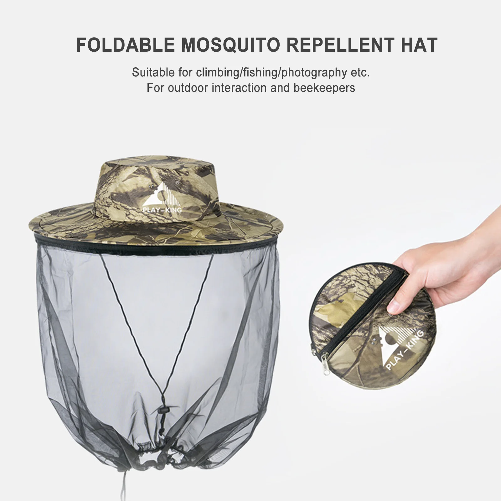 

Foldable Anti-bee Hat Mosquito Net Hat Fishing Cap Hunting Accessory Hike Camp equipment Anti-bee Safety Survival Outdoor Hat