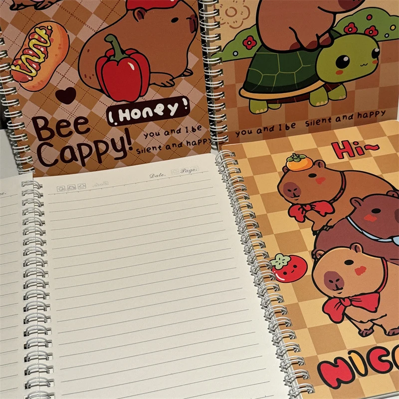 Cute Capybara A5 Coil Notebook Exercise Book Notepad Diary School Learning Stationery Supplies Back To School Kids Gift