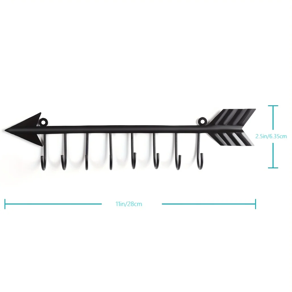 1pc Wall Mounted Arrow Shaped Key Holder, Decorative Key Holder, Household Organizer Key Hanger Rack Towel Rack，Coat rack 4