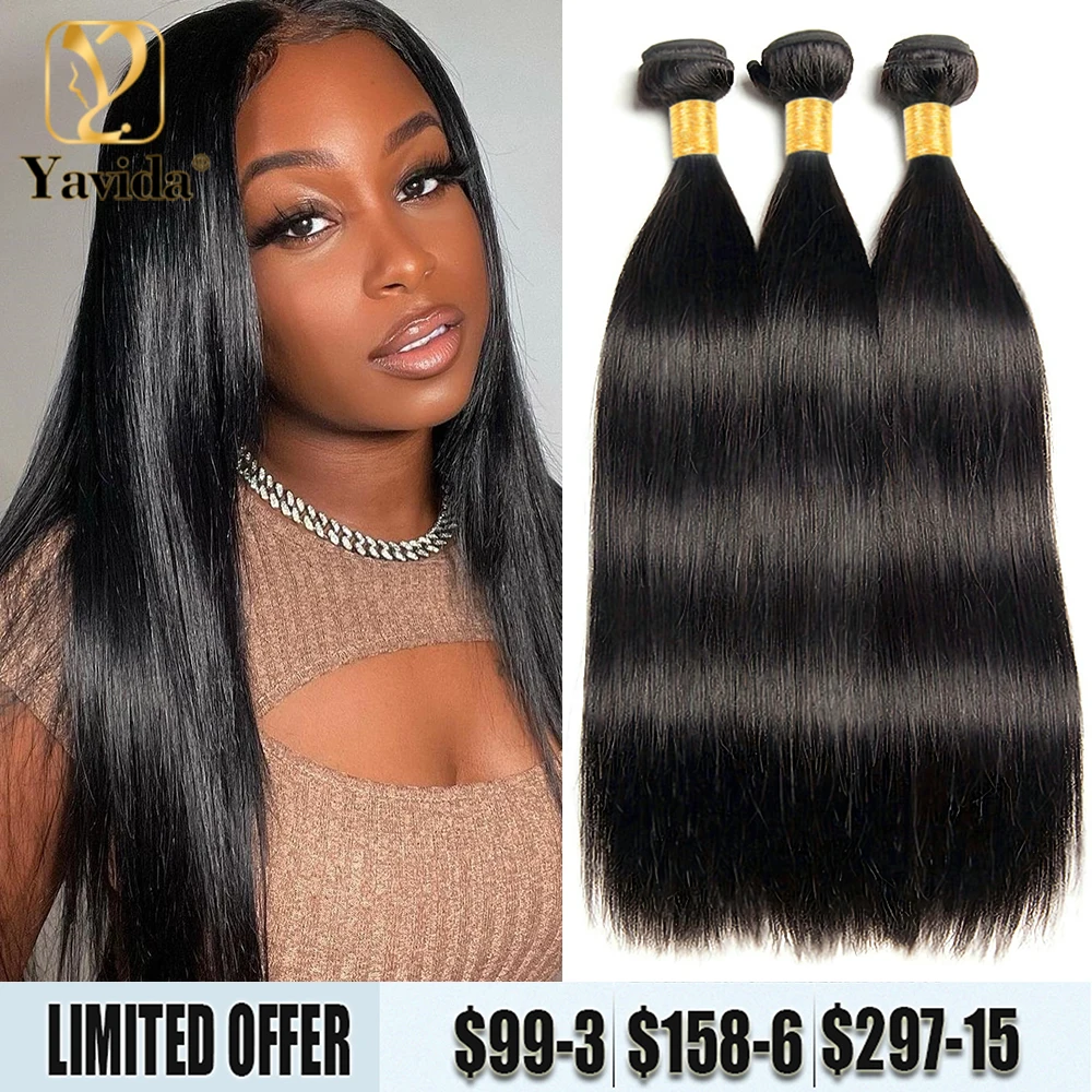 Straight Hair Bundles 1/3/4 /Lots Malaysian 8A Remy Human Hair Bundles ...