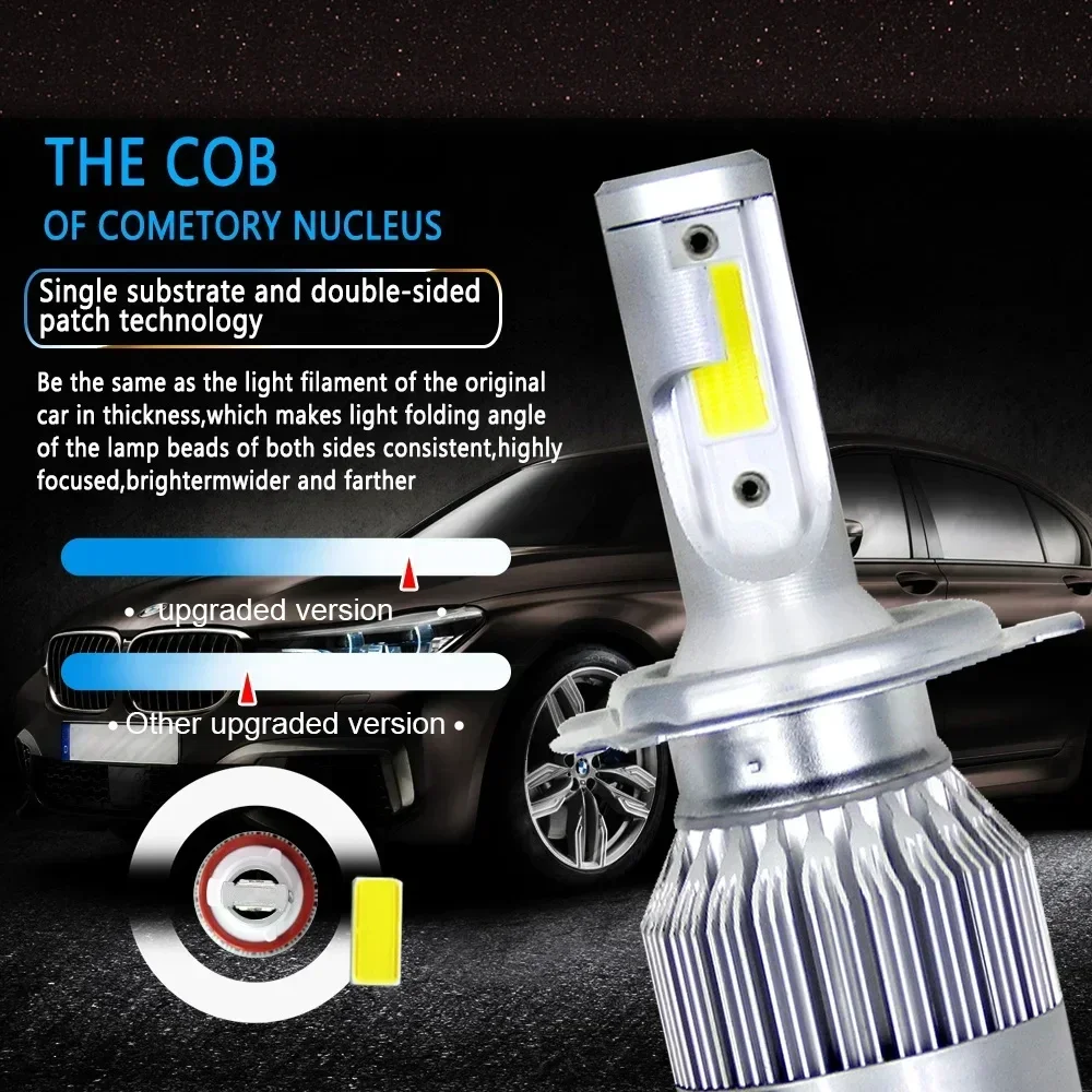LED Car Headlight Bulbs H4 H7 H11 9005 9006 36W 6000K