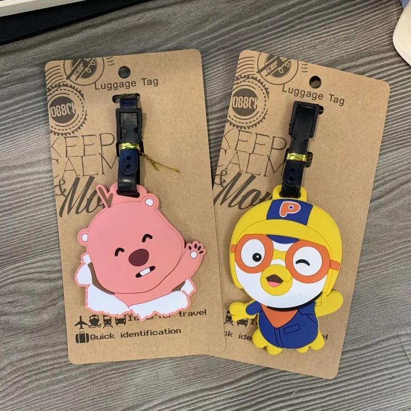 Cute Pororo Loopy Cartoon Character Anti-Loss Luggage Tag and Girly Decorative Pendant