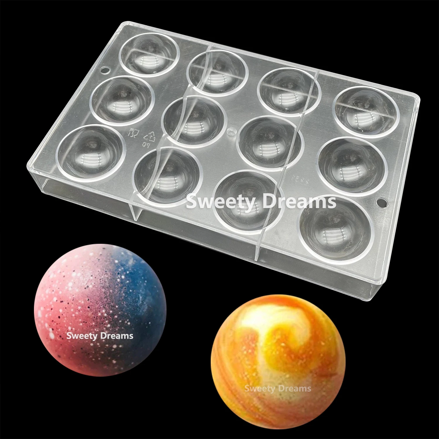 

12 Holes Half Ball shape Polycarbonate Chocolate Mold Baking Candy Chocolate Mould Confectionery Cake Decoration Tool Bakeware