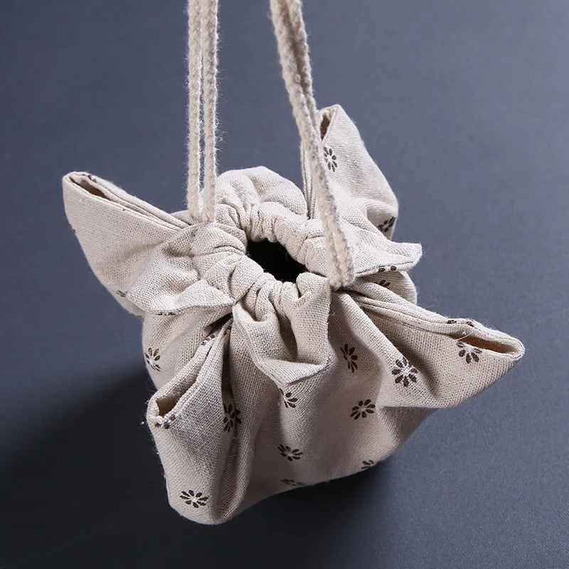 Cotton Hemp Tea Set Storage Cloth Bag Tangpo Cloth Cover Warm Pot Cover Hot Water Portable Travel Tea Cup Pot Bag ZD39
