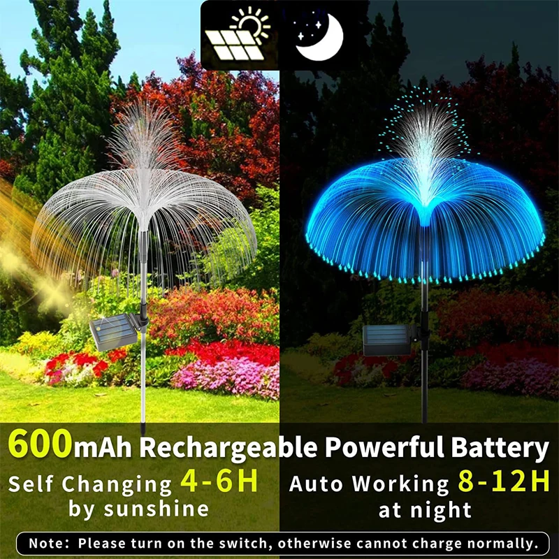Solar Garden Pathway Lights Outdoor Country Waterproof Fiber Optic Jellyfish Lawn Lights Outdoor Patio Villa Yard Decor 1cps solar lights solar wall lamp solar led lights solar ground lights lawn lamp garden lighting