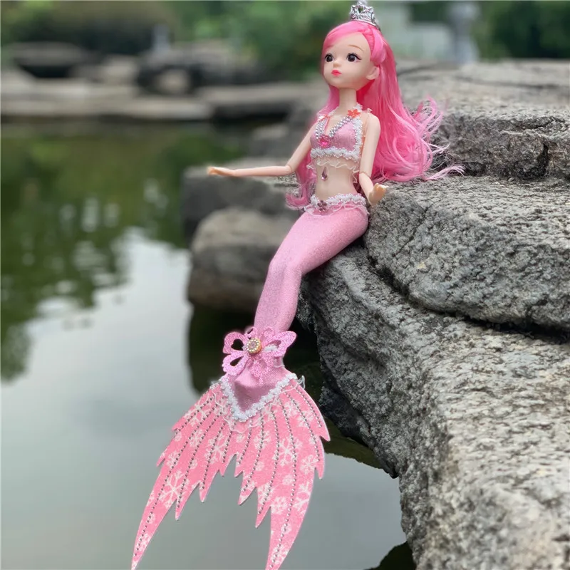 Diamond tail mermaid doll butterfly wings, princess dolls, birthday gifts for boys and girls.