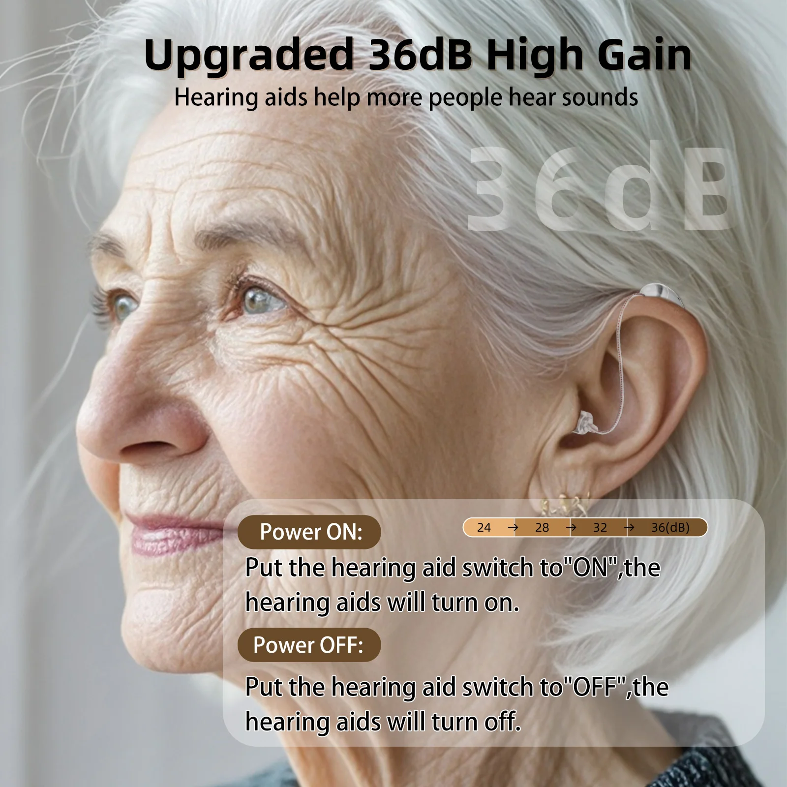 Rechargeable Hearing Aids Adults Invisible Digital Ear Amplifiers Volume Control for Hearing Loss 3