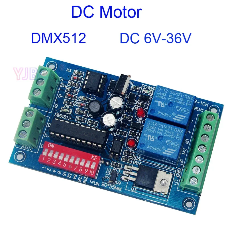 DC motor controller 6V-36V 12V 24V DMX512 decoder Relays Switch,DMX512 3P DC dimmer 3A Max type M+,M- Not stepper for mega 2560 r3 ramps 1 4 controller lcd 12864 6 limit switch endstop 5 a4988 stepper driver 3d printer kit for arduino