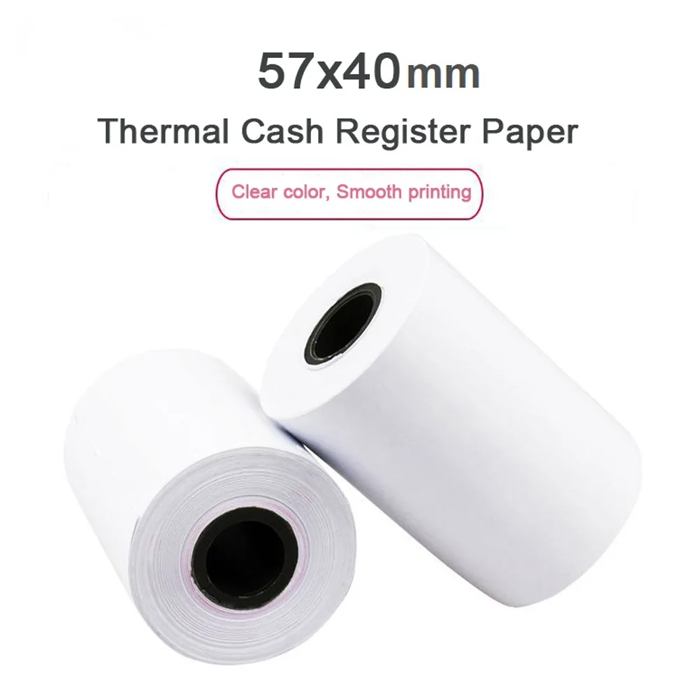 10 Rolls High Quality 48g Thin Thermal Paper Rolls 57x40mm Cash Register Thermal Receipt Paper for Supermarket POS Printer