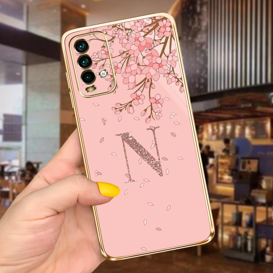 Cute 26 Letters Soft Slim Plating Phone Case Bumper - Stylish Back Cover s