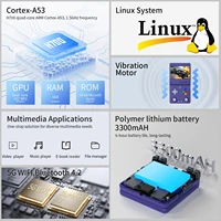 أنبرنيك RG34XXSP جهاز ألعاب محمول بشاشة IPS مقاس 3.4 بوصة، يعمل بنظام لينكس 64 بت، معالج H700 رباعي النواة، ذاكرة 1 جيجابايت، مشغل ألعاب ريترو، يدعم الاتصال بالتلفزيون، بطارية 3300 مللي أمبير. 5