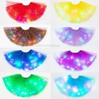 LED Glowing Light  Women Tulle star Skirt Short Tutu Mini Skirt Adult Fancy Ballet Dancewear Party Costume Ball Gown Mini skirt 1