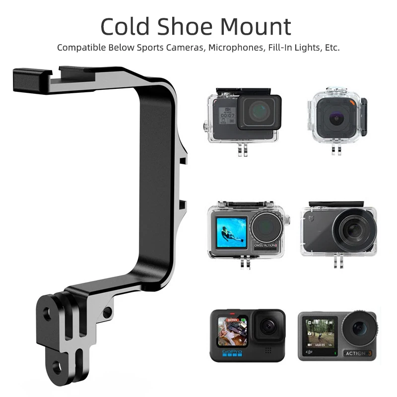 Metal Frame With Cold Shoe Mount For GoPro 13 12 11 10 DJI