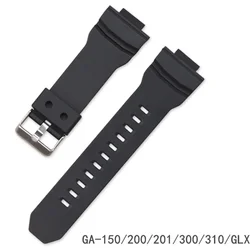 Men's Sport Waterproof Silicone Watch Strap - Durable & Adjustable Bracelet Accessory - 16mm (Black)