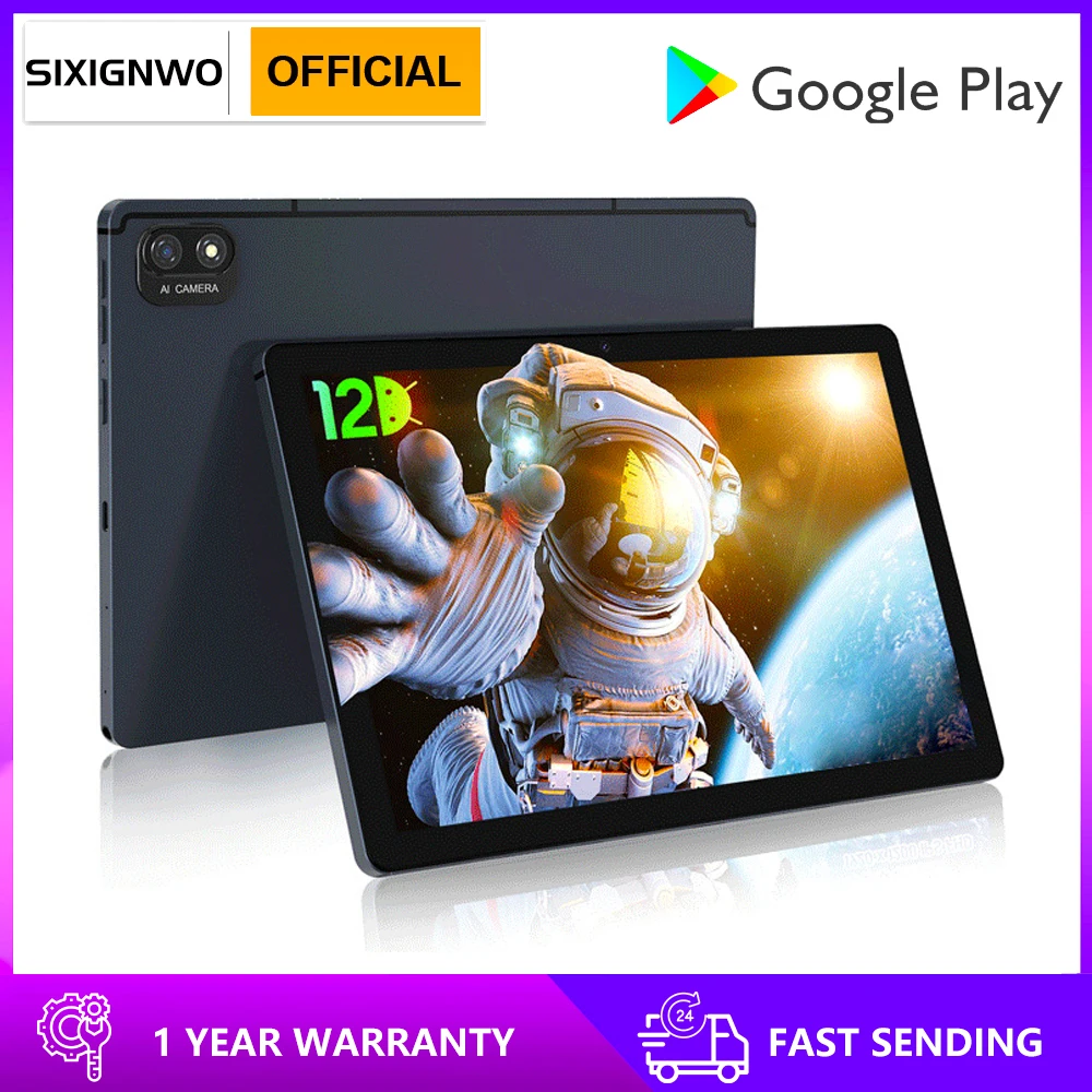 

SIXIGNWO планшет, Android 12, экран 10 дюймов, 1920x120 0, GPS, Восьмиядерный, 8 Гб ОЗУ 256 Гб ПЗУ, 8000 мАч