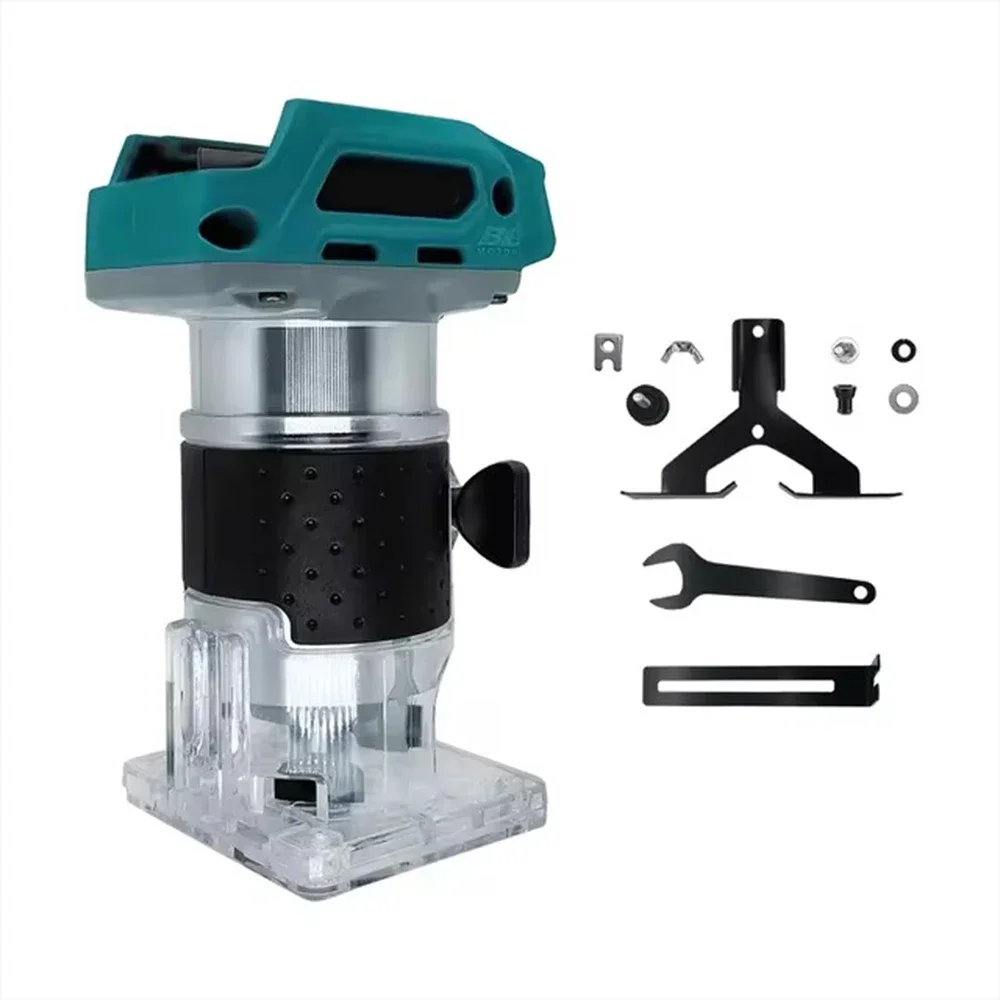 Wood Router Plunge Router 5 Speeds Brushless Electric Trimmer Handheld Milling Engraving Slotting Power Tools for Makita 18V Battery