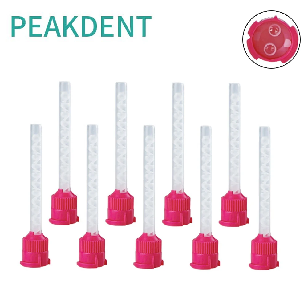 

50Pcs Dental Impression Mixing Tip 1:1 Intraoral Tip Disposable Silicone Rubber Mixing Head Mixing Tube Dentistry Materials