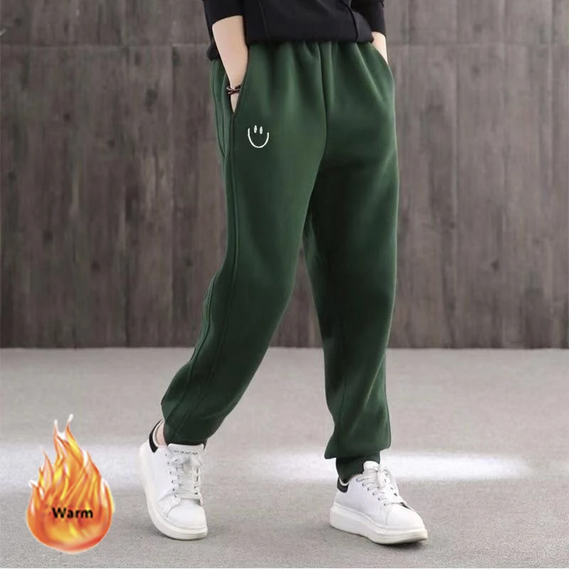 Plus Velvet Oversized Sweatpants Women Casual Drawstring Winter High Waist Ankle-Length Pants Warm Loose Jogger Pantalones M-4xl