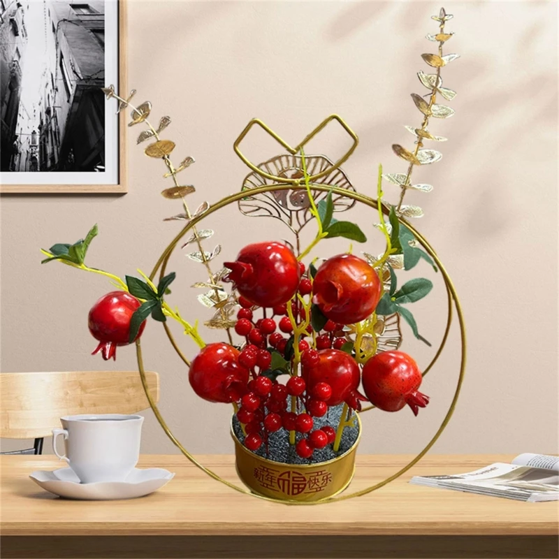 

67JE Berries Christmas Flower New Year Decor Artificial Pomegranate Decor