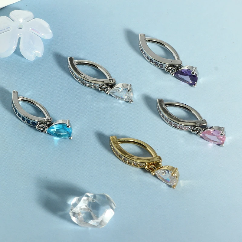 wholesales belly hoop clip clicker 14G drop dangle belly navel piercing jewelry stainless steel piercings 5 cololr choose