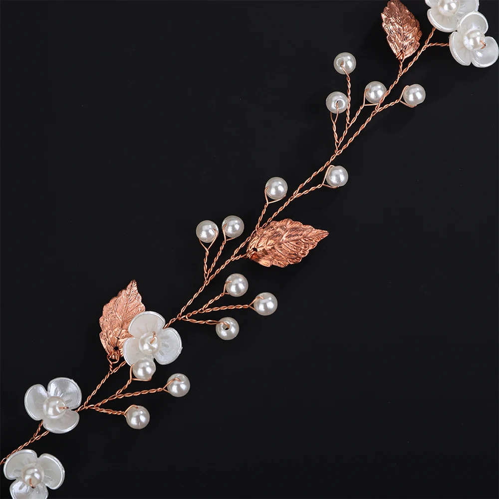 Bridal Hair Accessories Fashion Flower and Leaf Women Headband Vine Pearl Silver Gold Wedding Bride Hair Party Ornaments